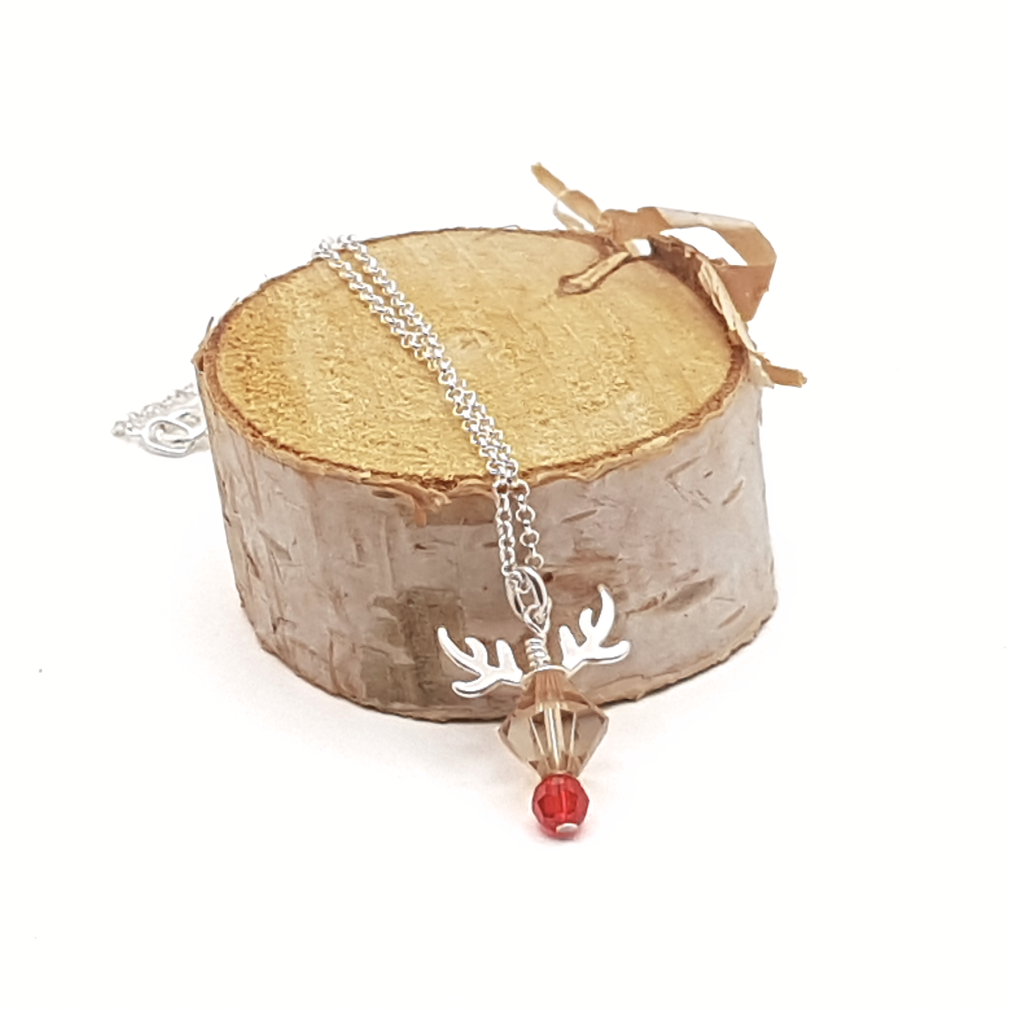 Crystal Reindeer  Holiday Necklace