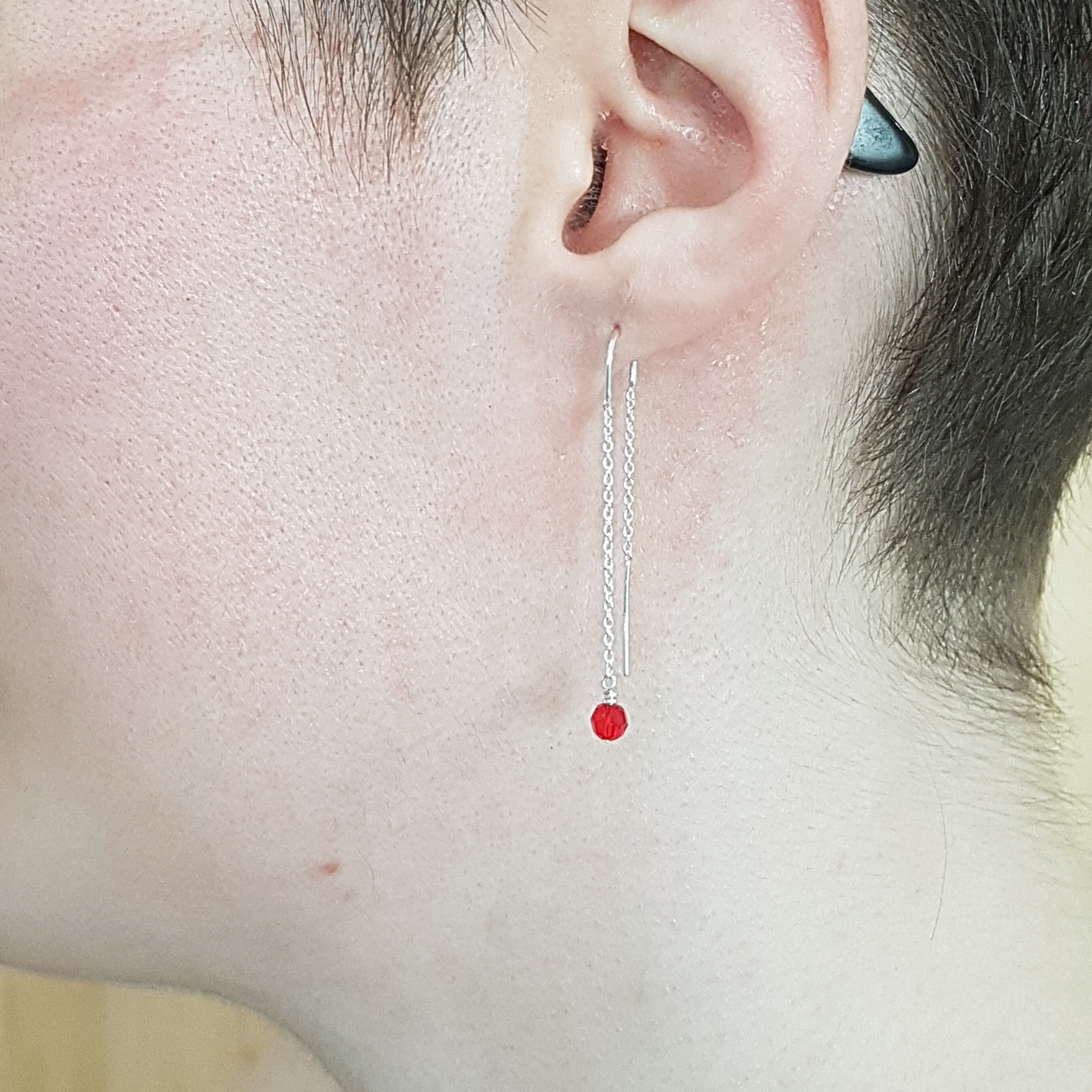 Red Crystal Gemdrop Earrings