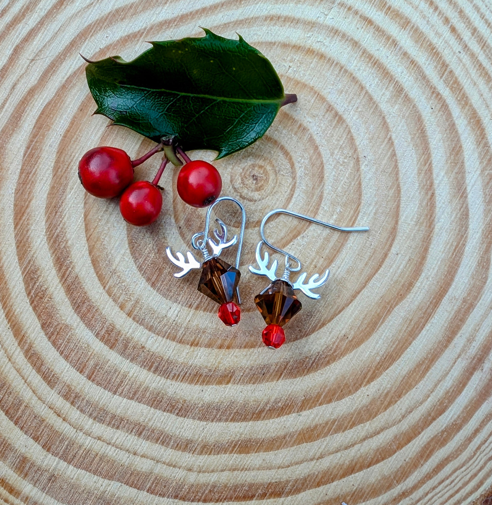 Crystal Reindeer Holiday Earrings