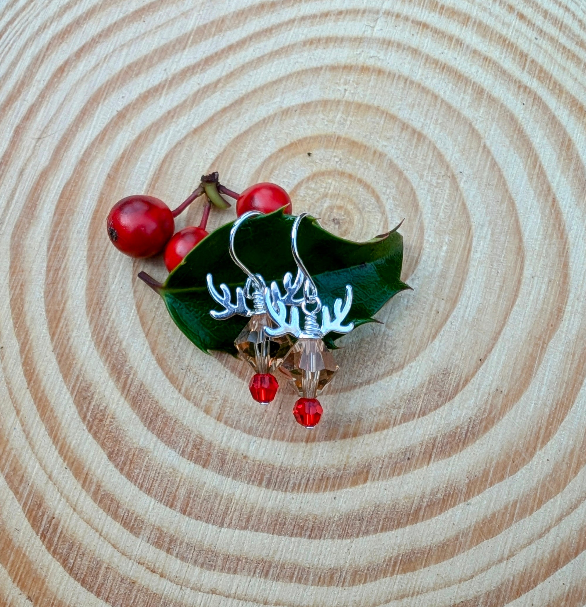 Crystal Reindeer Holiday Earrings