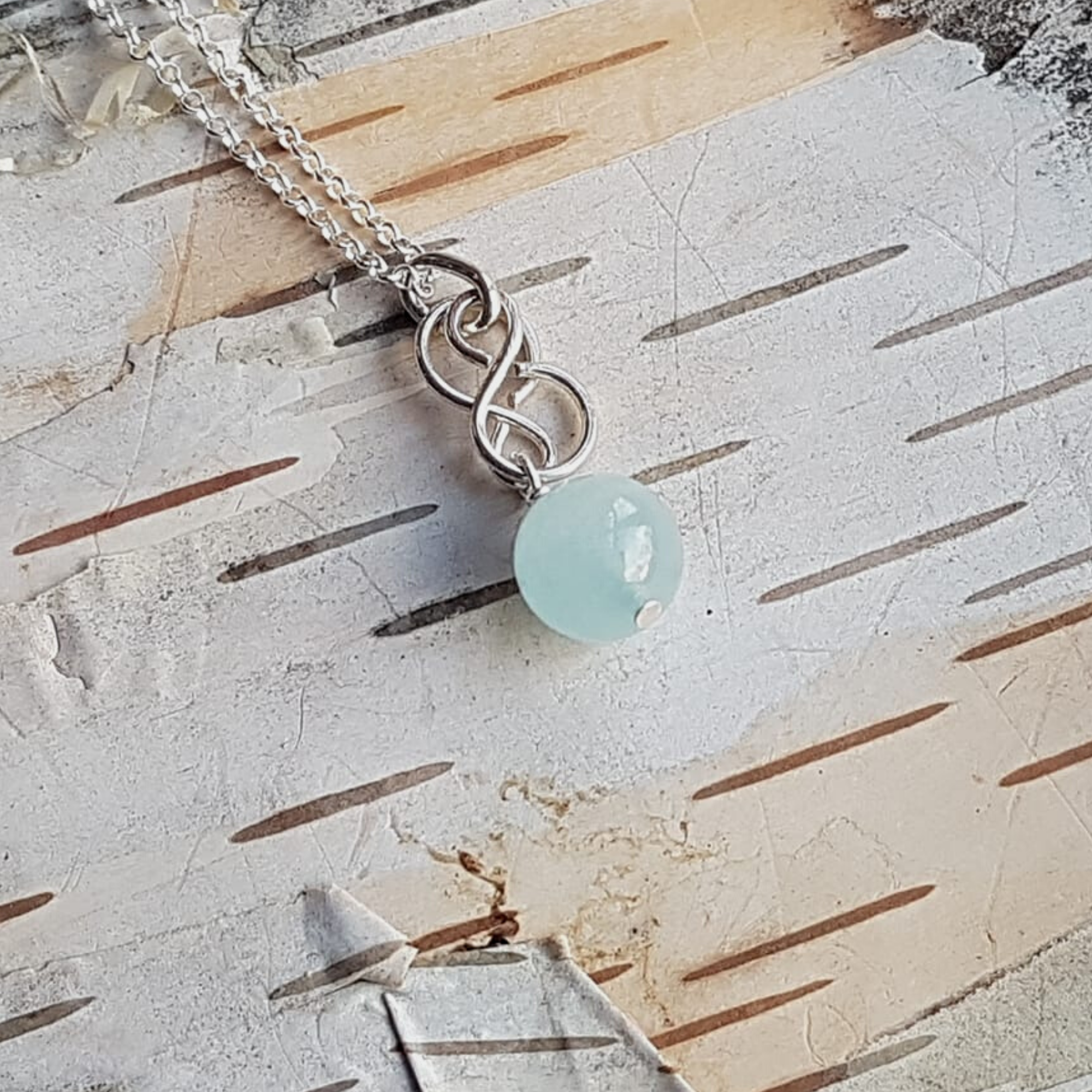 Aquamarine Celtic Knot Necklace