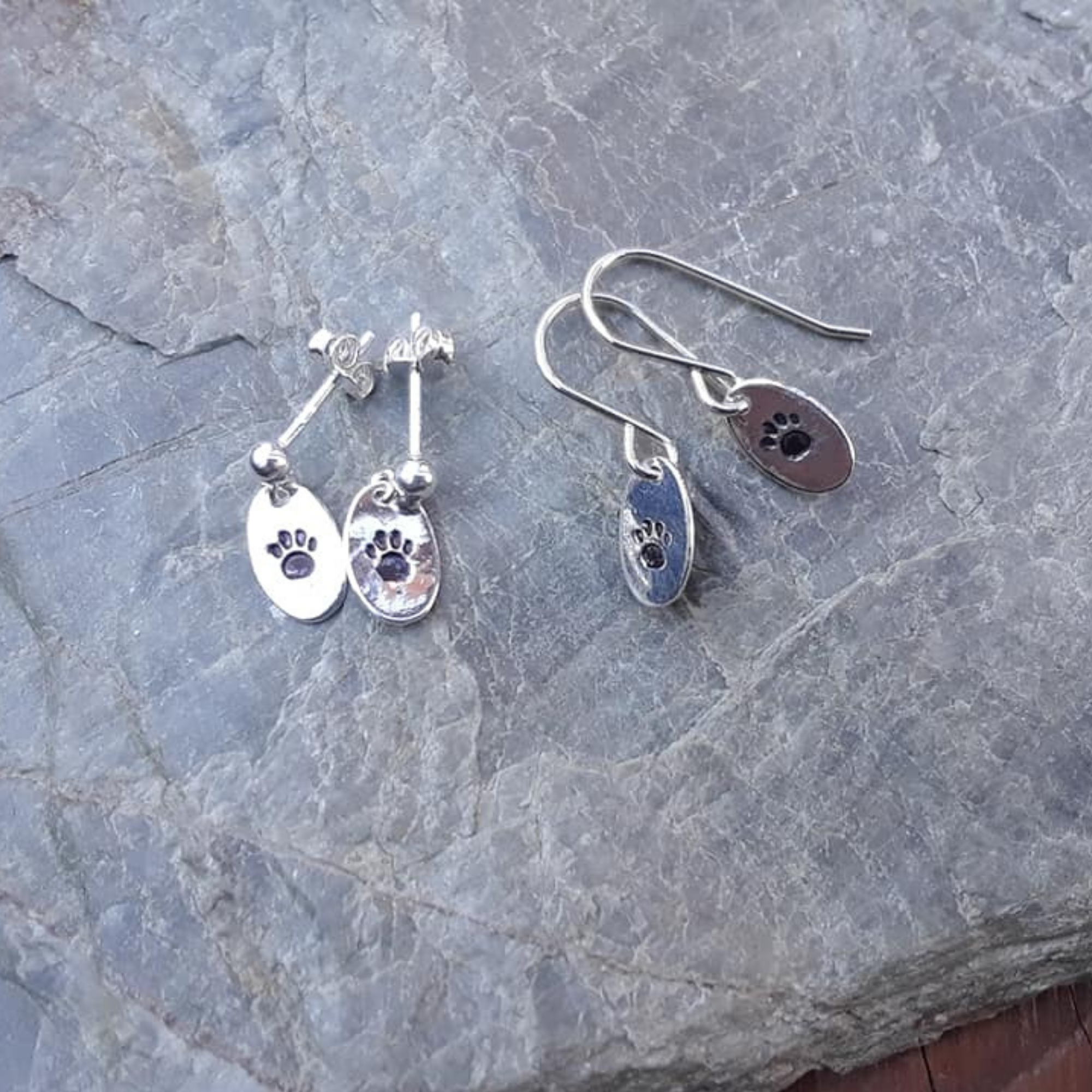 Tiny Paws Stamped Earrings